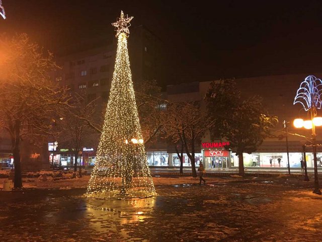 Zaječar -Novogodišnja dekoracija, rasveta, jelka